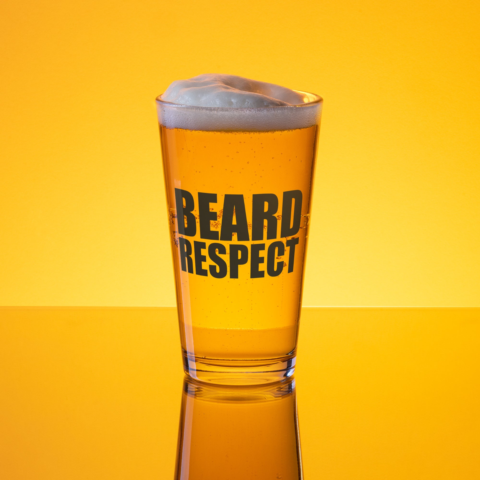 Beard Respect pint glass